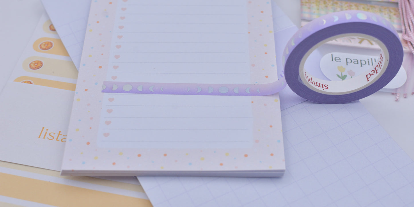 Amostra de Washi Tape - Simply Gilded 5 mm - Moon Fases Purple