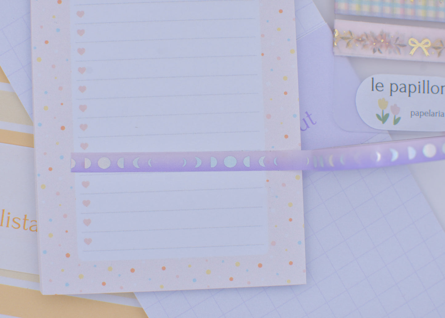 Amostra de Washi Tape - Simply Gilded 5 mm - Moon Fases Purple
