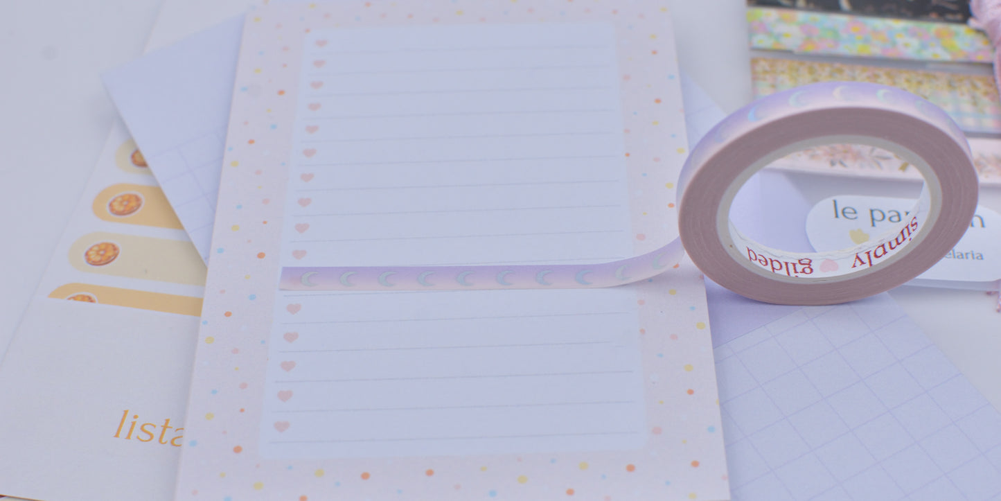 Amostra de Washi Tape - Simply Gilded 5 mm - Crescent Moon Purple