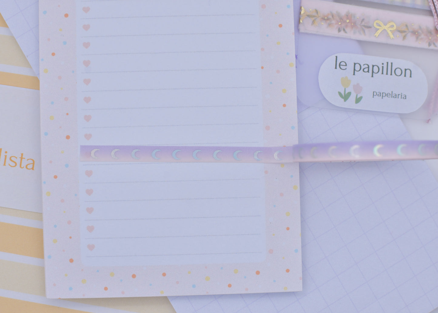 Amostra de Washi Tape - Simply Gilded 5 mm - Crescent Moon Purple