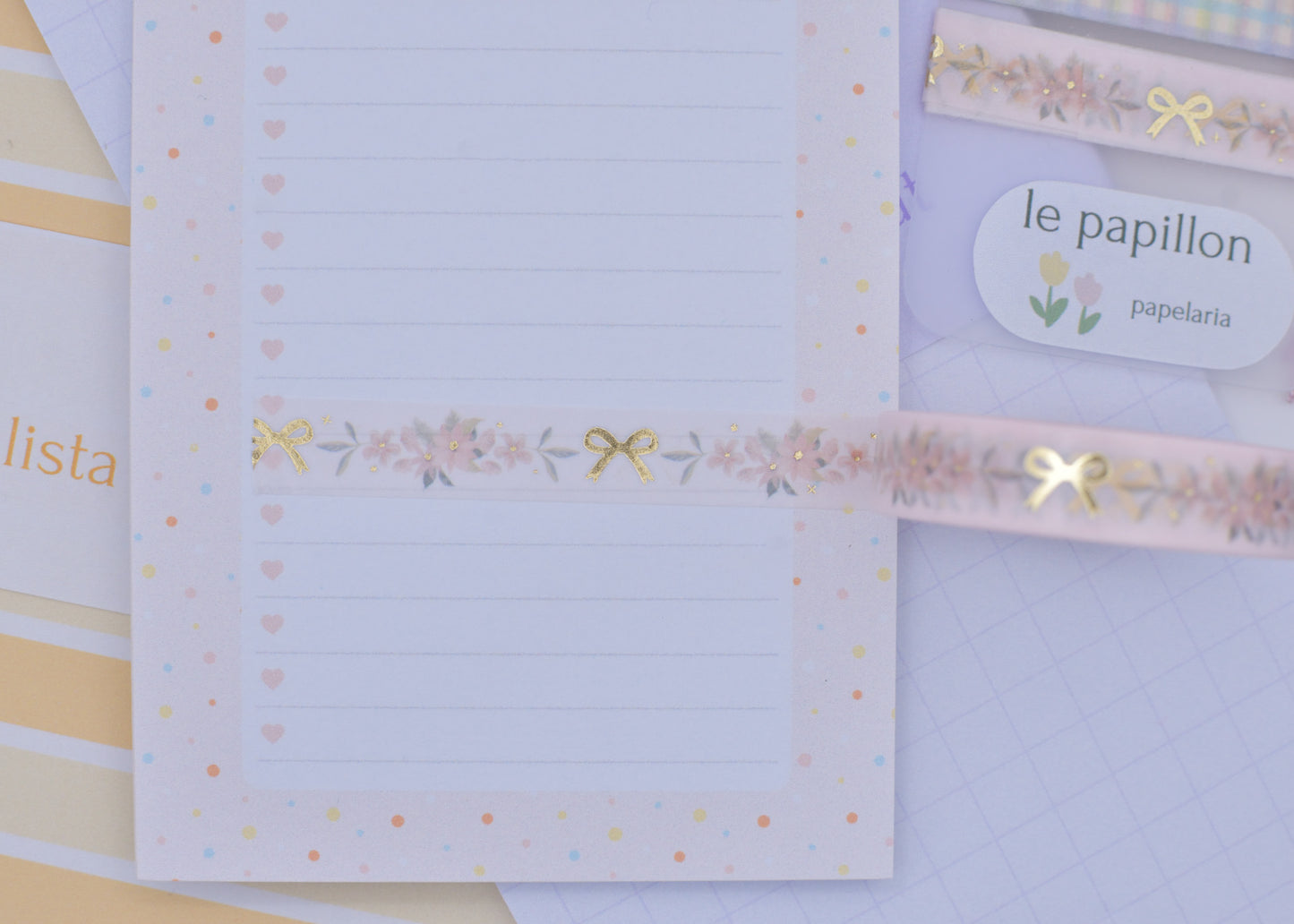 Amostra de Washi Tape - Simply Gilded 10 mm - Christmas Bow and Poinsettia