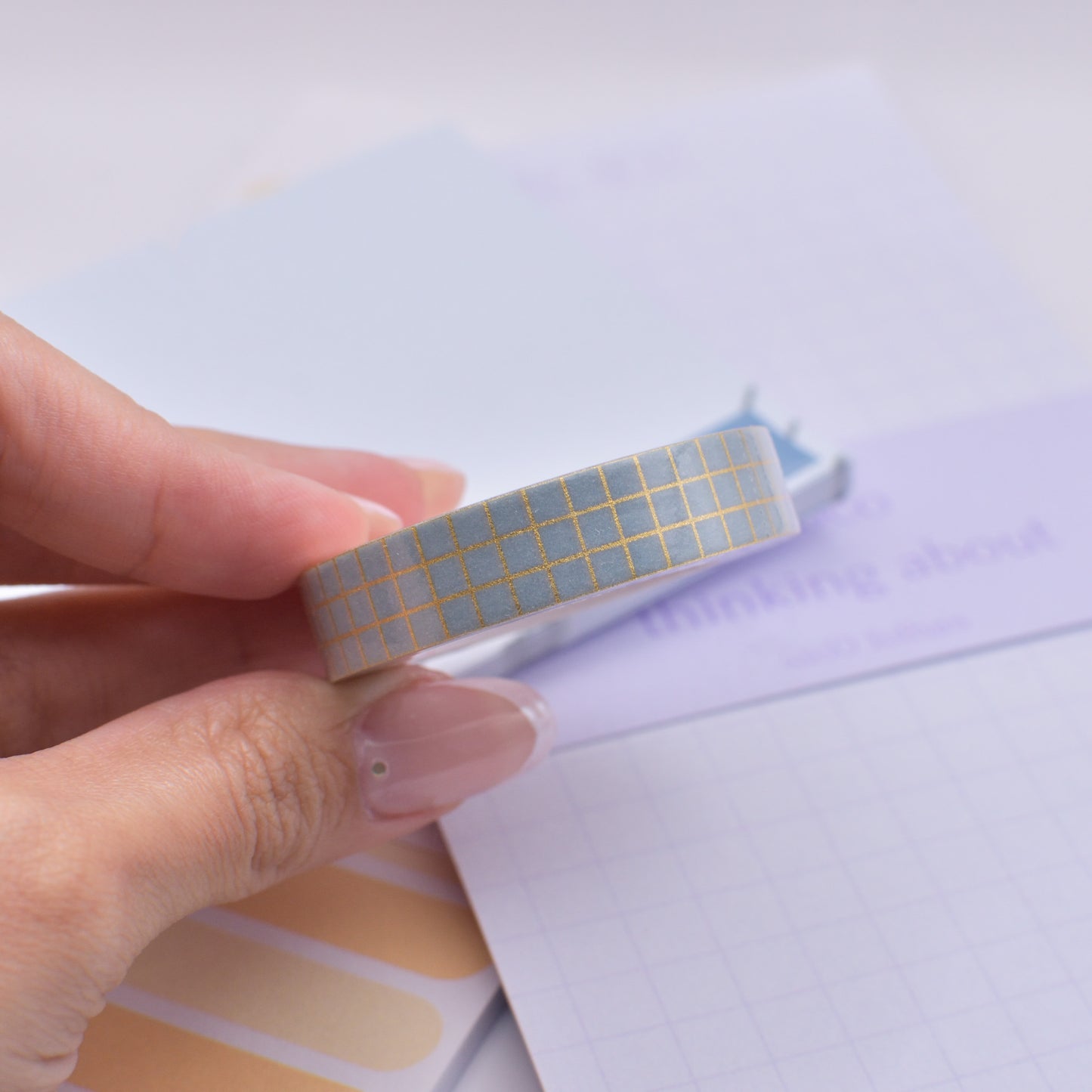 Amostra de Washi Tape - Simply Gilded 10 mm - Frosted Glitter Grid