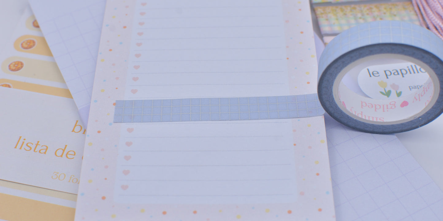 Amostra de Washi Tape - Simply Gilded 10 mm - Rainy Blue Glitter Grid