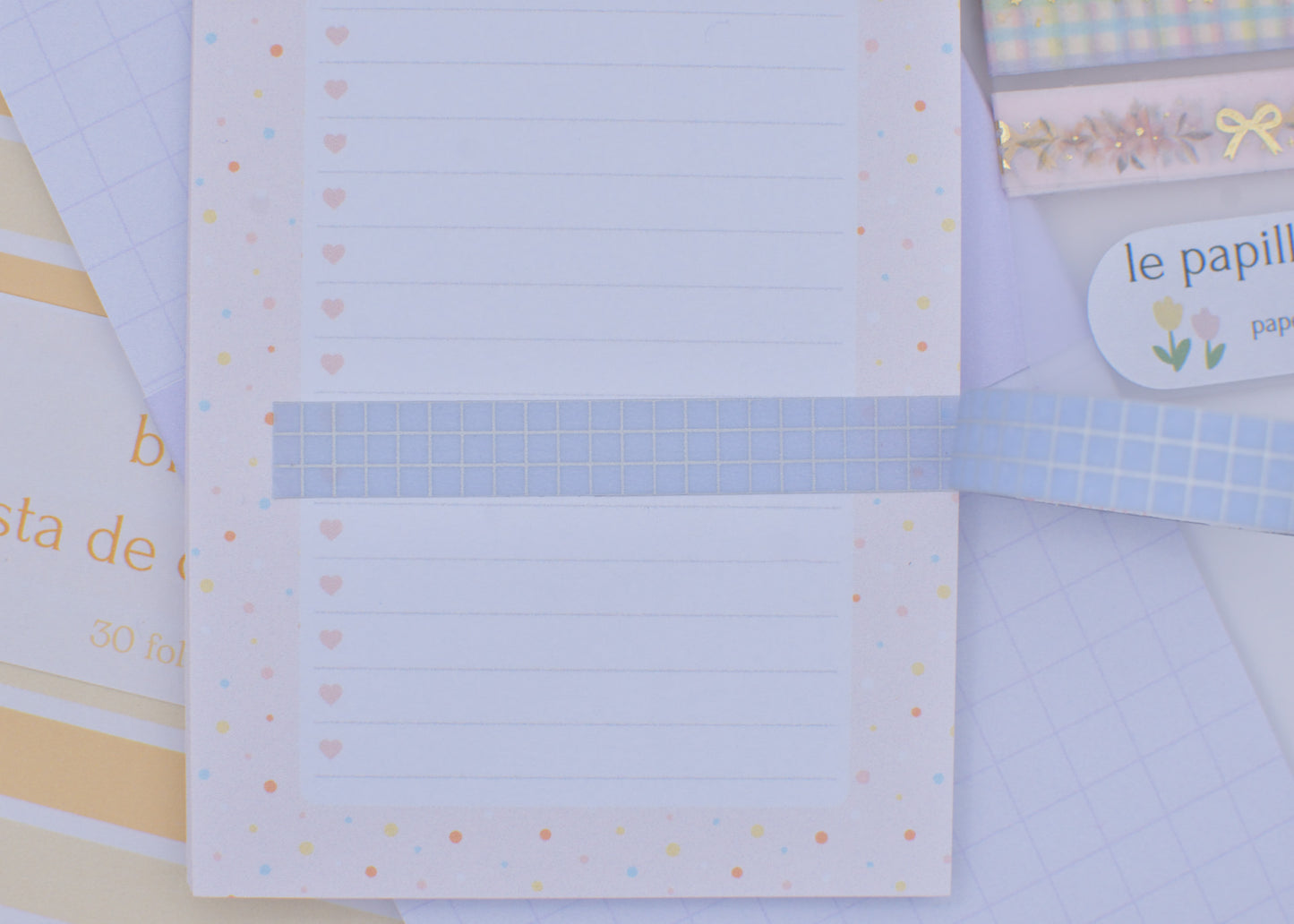 Amostra de Washi Tape - Simply Gilded 10 mm - Rainy Blue Glitter Grid
