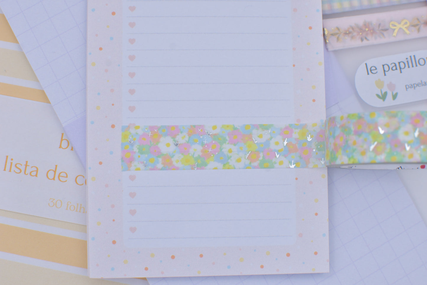 Amostra de Washi Tape - Simply Gilded 15 mm - Spring Ducks Floral Pattern