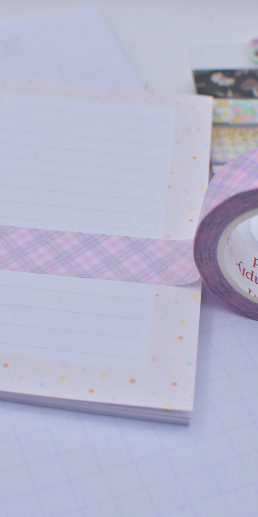 Amostra de Washi Tape - Simply Gilded 15 mm - Cotton candy Plaid Pink
