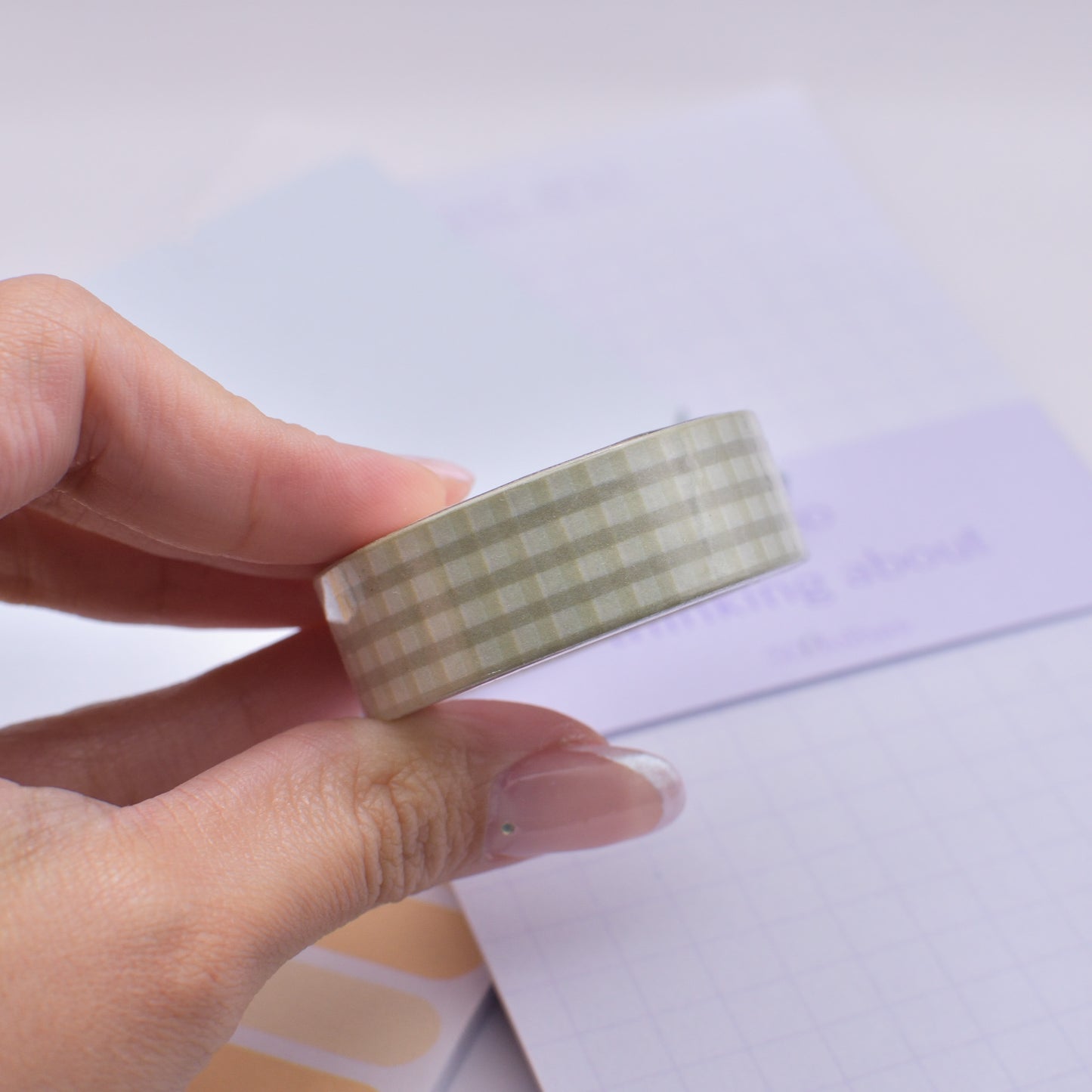 Amostra de Washi Tape - Simply Gilded 15 mm - Strawberry Jam Green Gingham