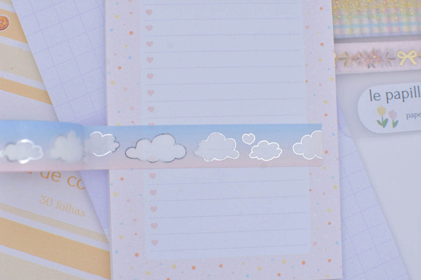 Amostra de Washi Tape - Simply Gilded 15 mm - Spring Sunrise Clouds
