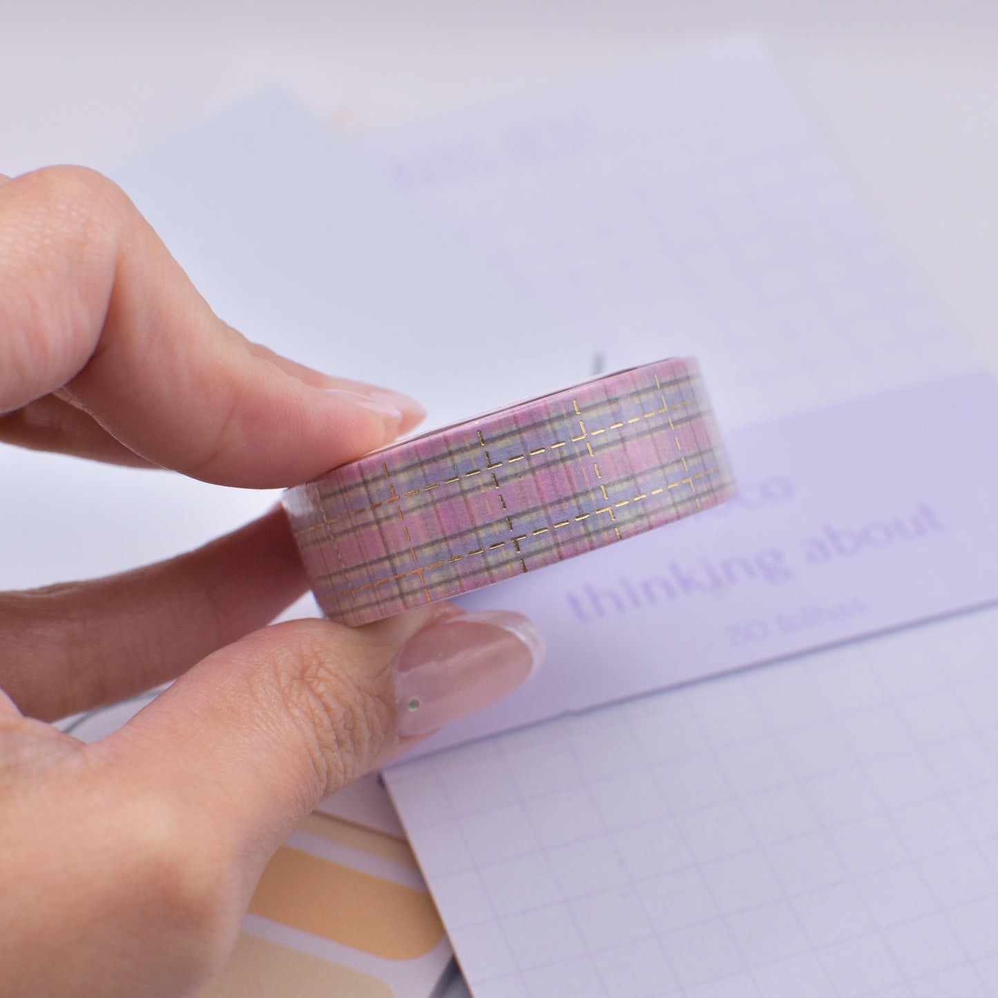 Amostra de Washi Tape - Simply Gilded 15 mm - Plush Halloween Plaid