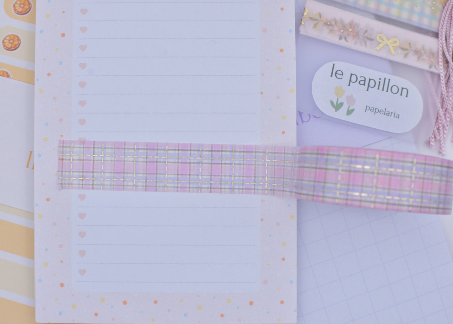 Amostra de Washi Tape - Simply Gilded 15 mm - Plush Halloween Plaid