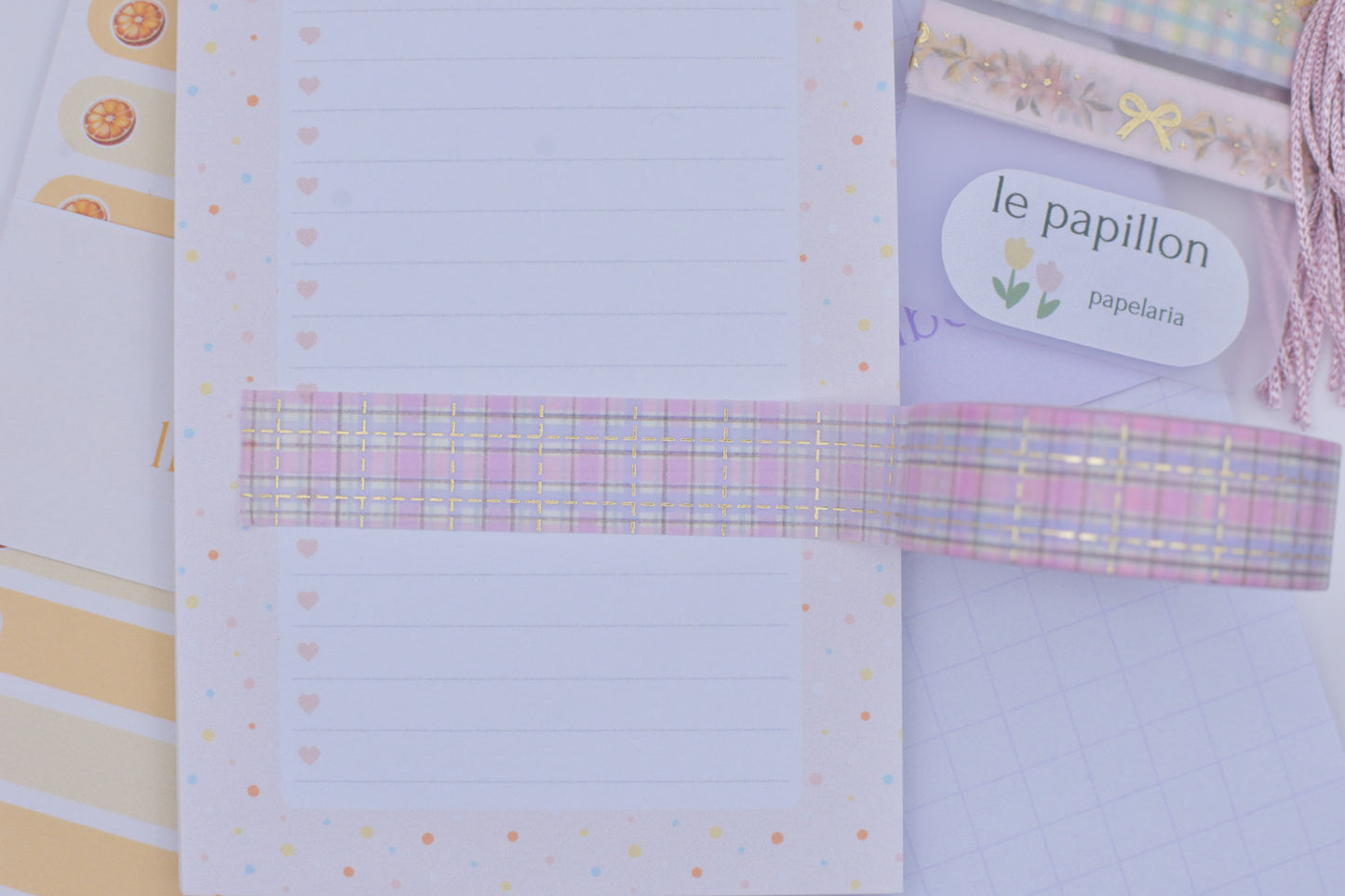 Amostra de Washi Tape - Simply Gilded 15 mm - Plush Halloween Plaid