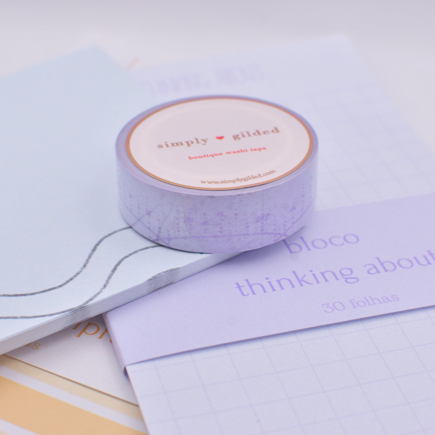 Amostra de Washi Tape - Simply Gilded 15 mm - Light Purple Twinkle Garland