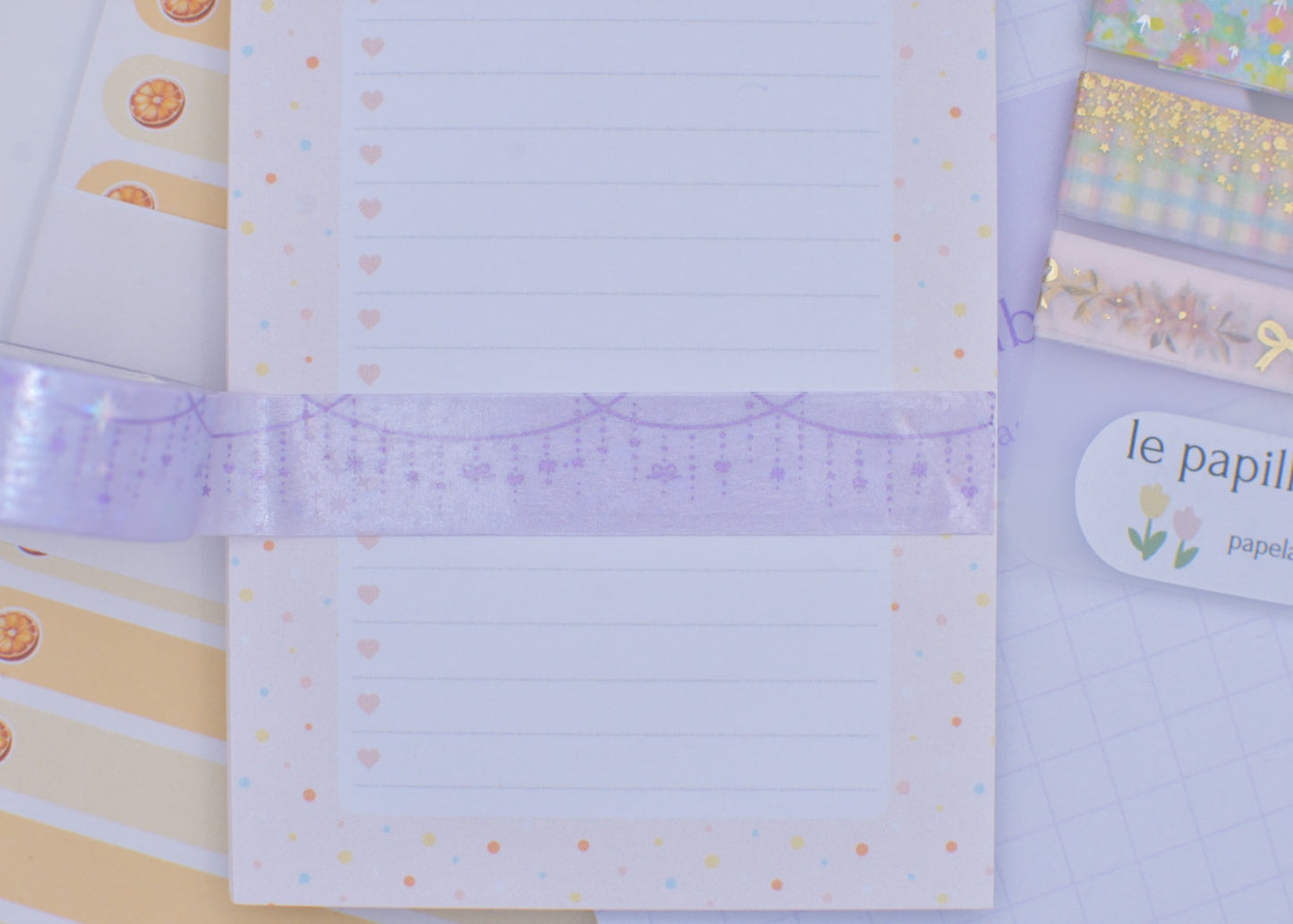 Amostra de Washi Tape - Simply Gilded 15 mm - Light Purple Twinkle Garland