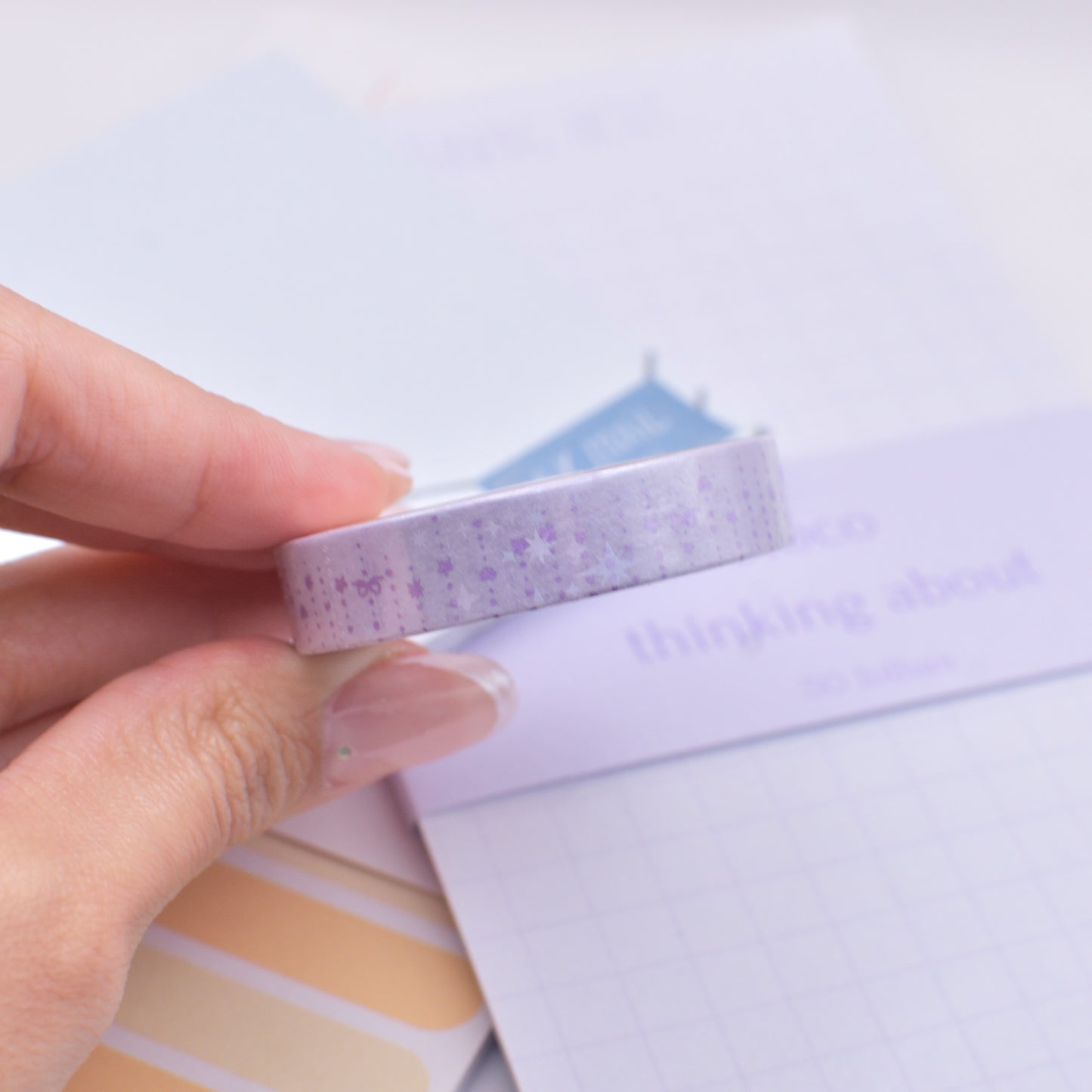 Amostra de Washi Tape - Simply Gilded 10 mm - Light Purple Twinkle Garland