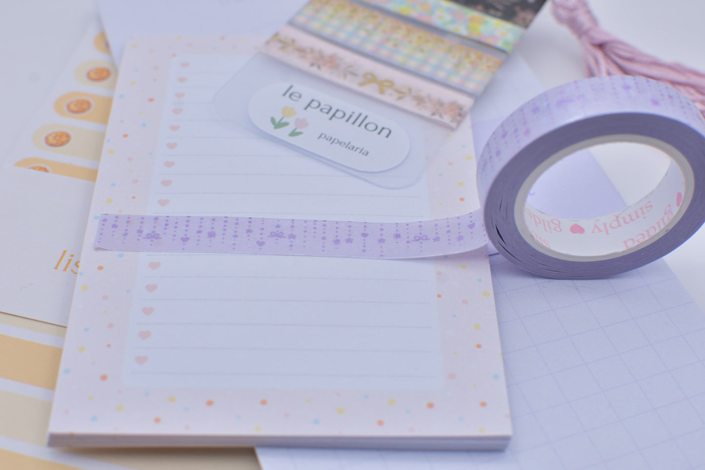 Amostra de Washi Tape - Simply Gilded 10 mm - Light Purple Twinkle Garland