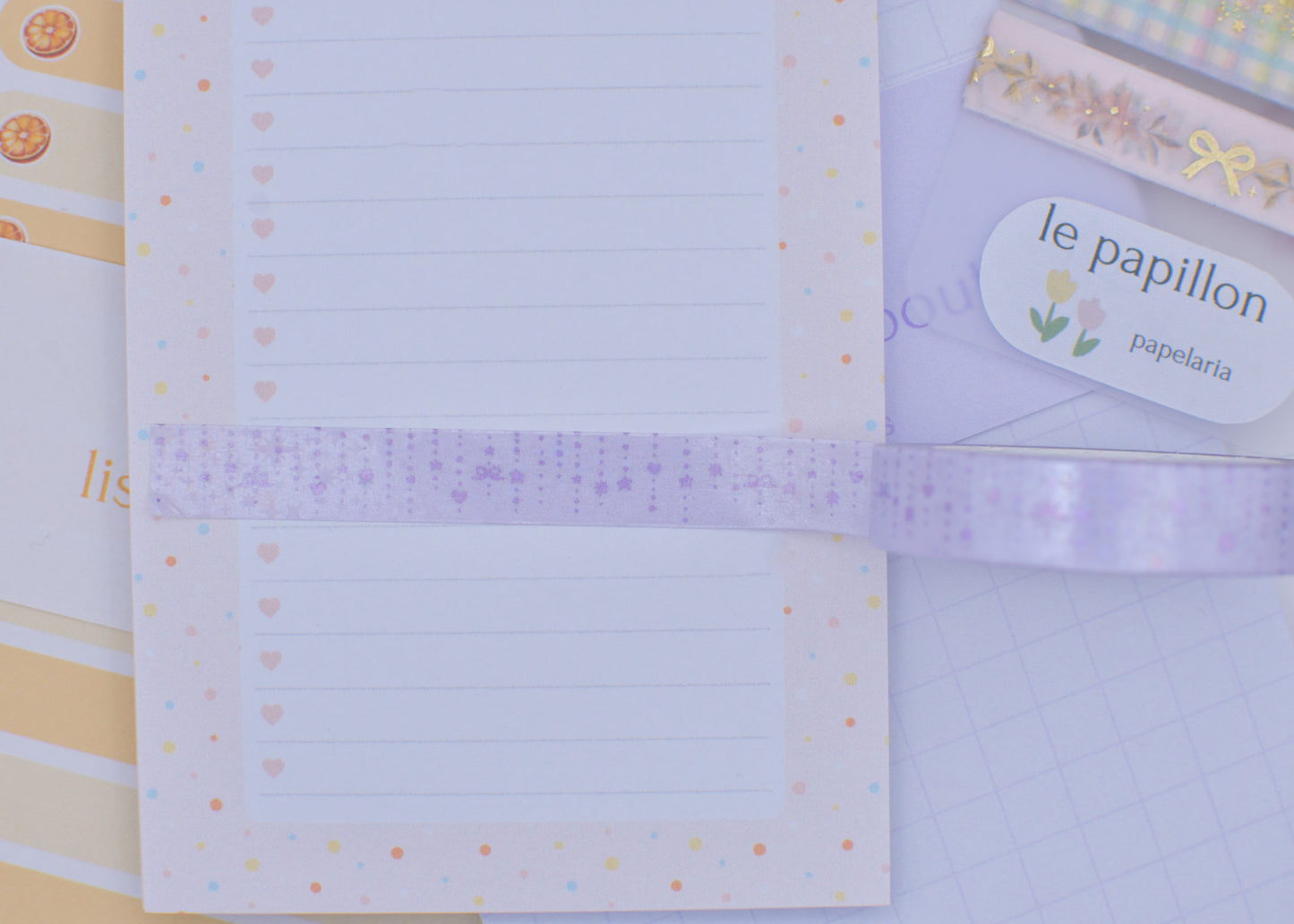 Amostra de Washi Tape - Simply Gilded 10 mm - Light Purple Twinkle Garland