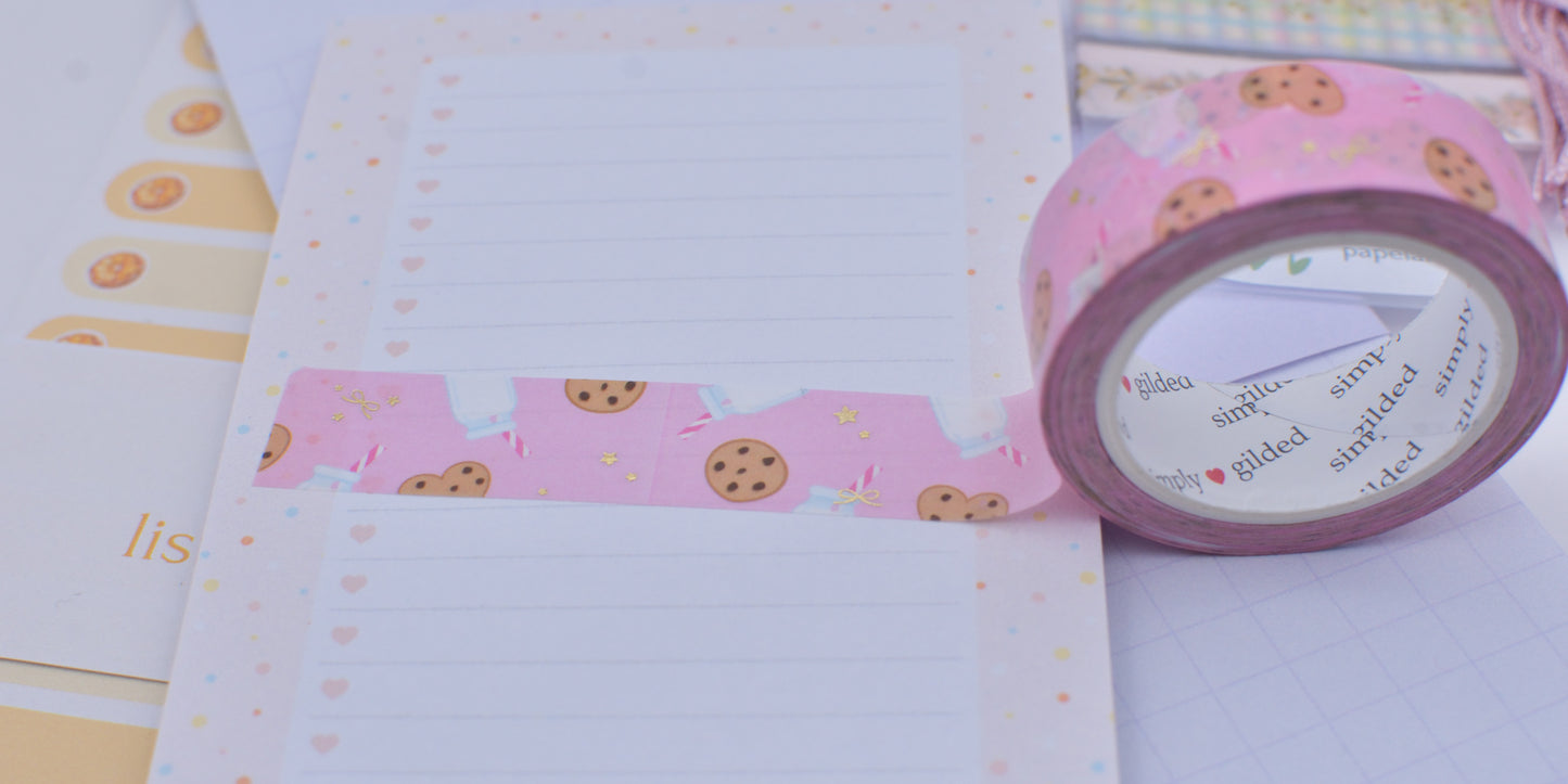 Amostra de Washi Tape - Simply Gilded 15 mm - Cookies and Milk Pink