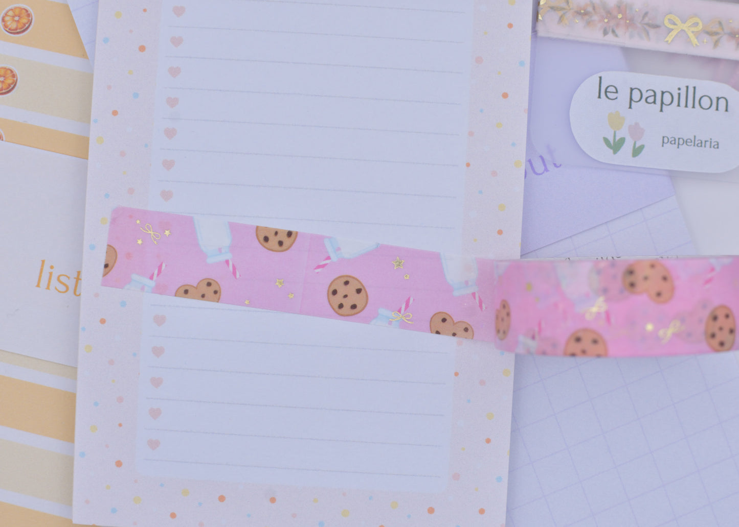 Amostra de Washi Tape - Simply Gilded 15 mm - Cookies and Milk Pink