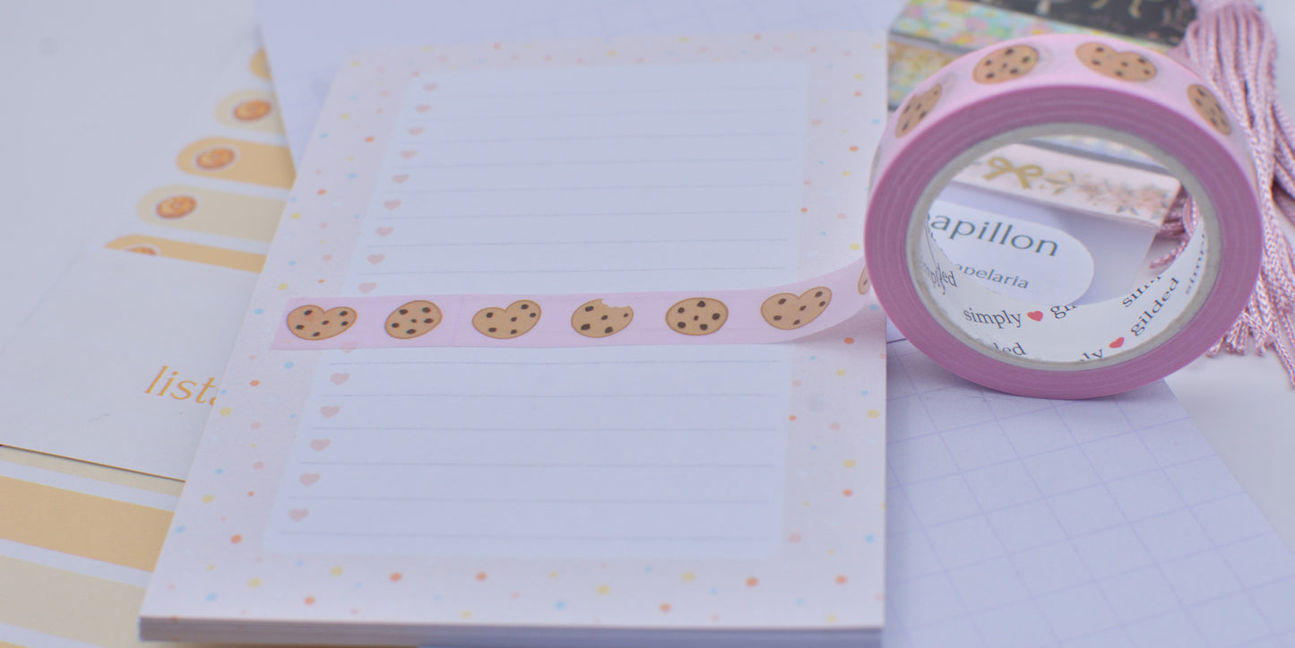 Amostra de Washi Tape - Simply Gilded 10 mm - Heart Cookies Pink
