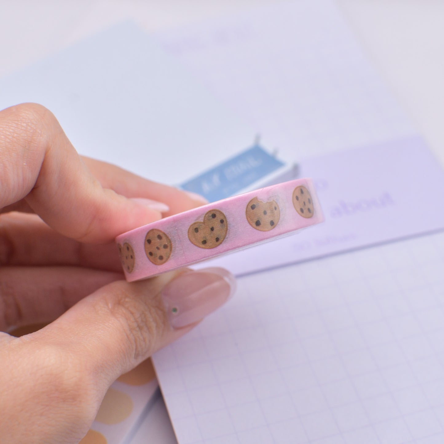 Amostra de Washi Tape - Simply Gilded 10 mm - Heart Cookies Pink