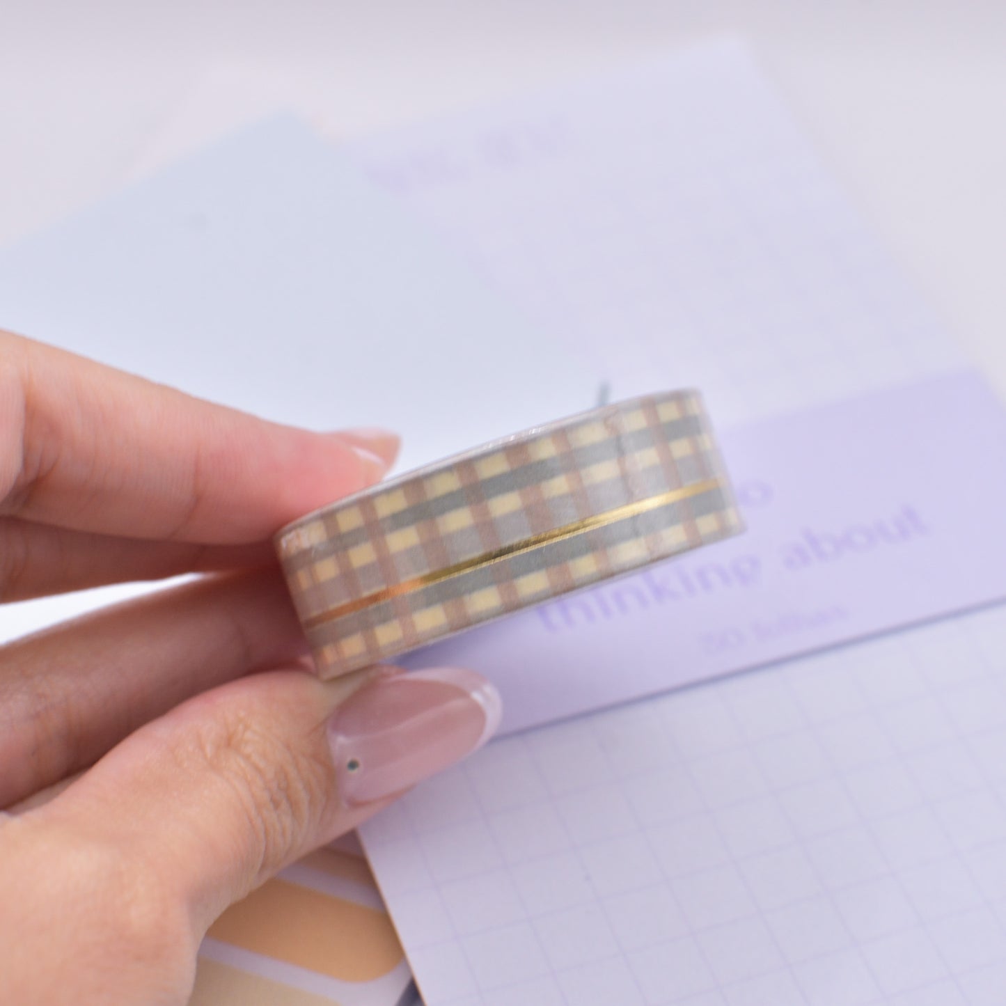 Amostra de Washi Tape - Simply Gilded 15 mm - Hearth Plaid Simple Line