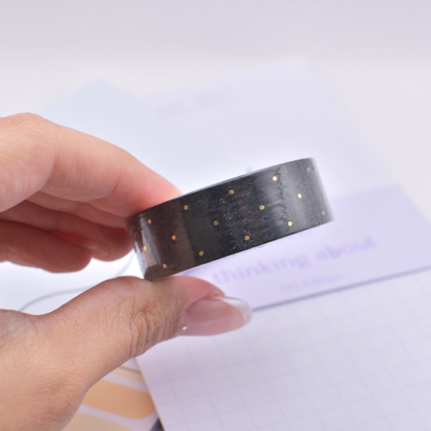 Amostra de Washi Tape - Simply Gilded 15mm - Black Micro Dot