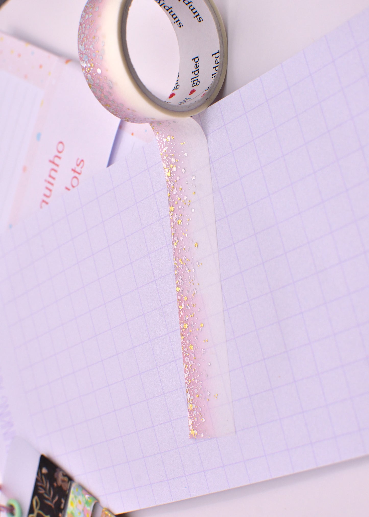 Amostra de Washi Tape - Simply Gilded 15 mm - Degrade Rosa