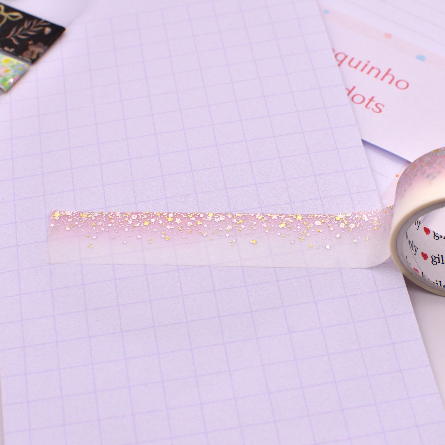 Amostra de Washi Tape - Simply Gilded 15 mm - Degrade Rosa
