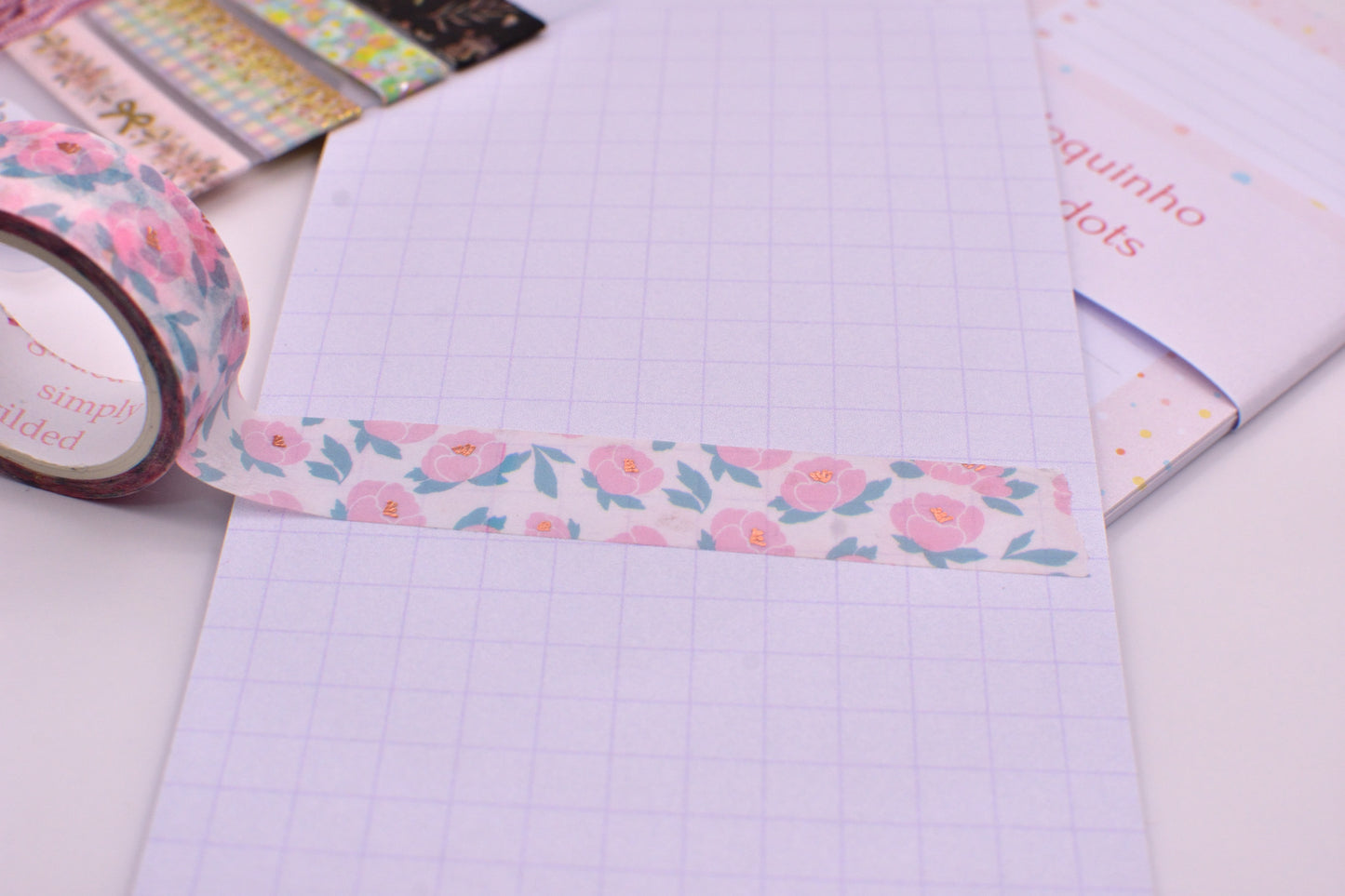 Amostra de Washi Tape - Simply Gilded 15 mm - Flores