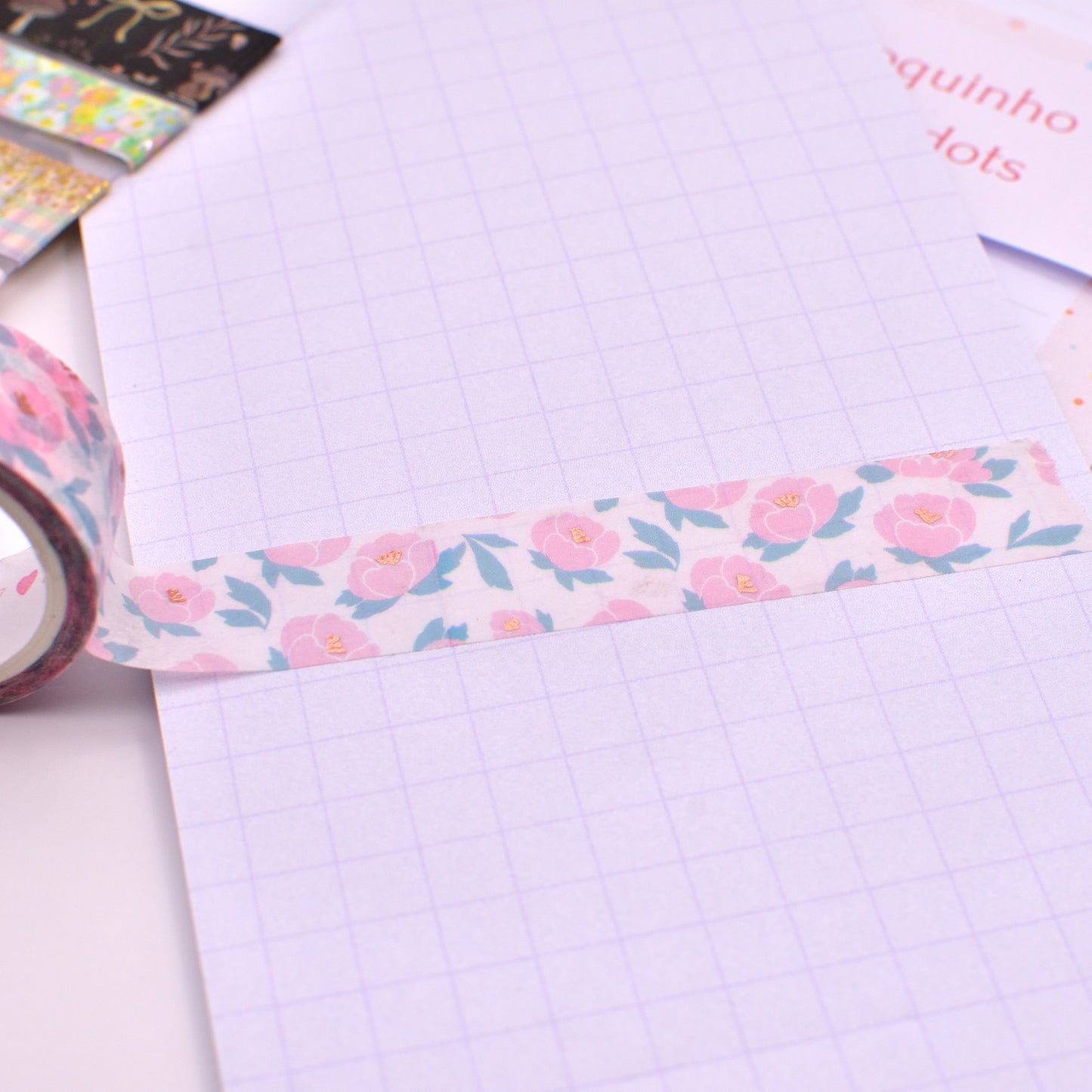 Amostra de Washi Tape - Simply Gilded 15 mm - Flores