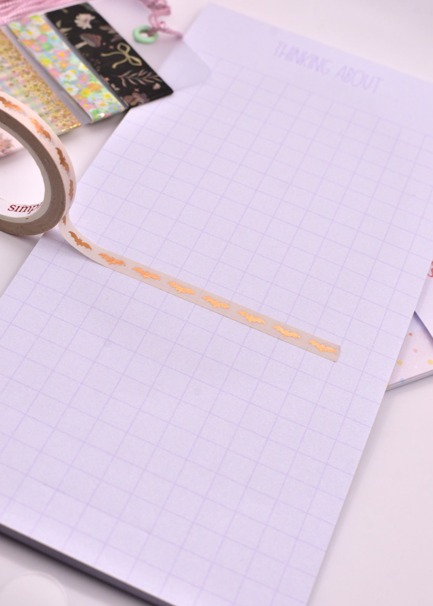 Amostra de Washi Tape - Simply Gilded 5 mm - Morceguinhos Bege