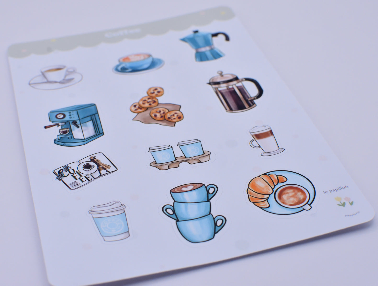 Cartela de Adesivos Coffee