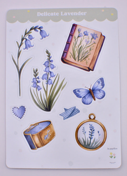 Cartela de Adesivos Delicate Lavender