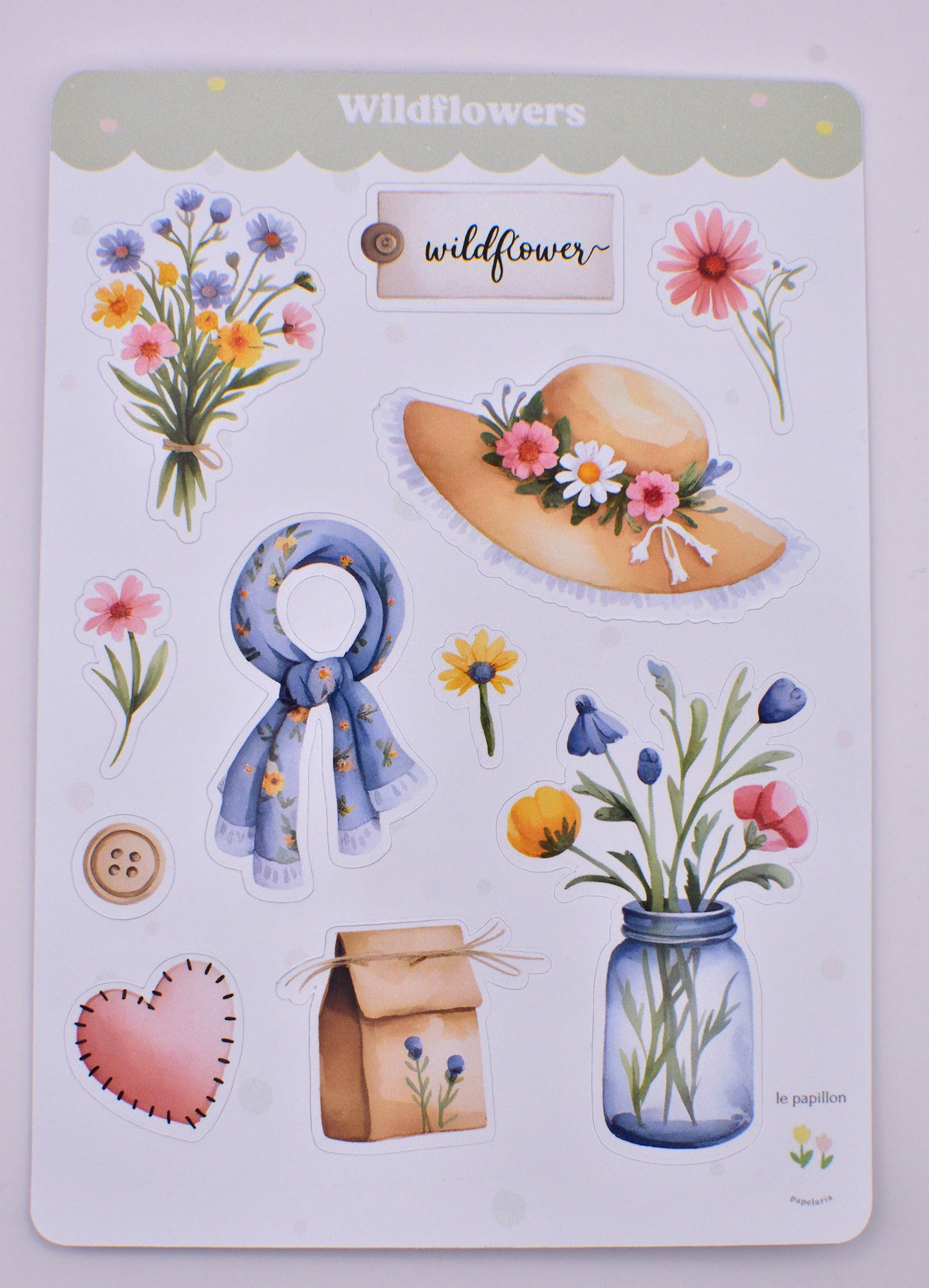 Cartela de Adesivos Wildflowers