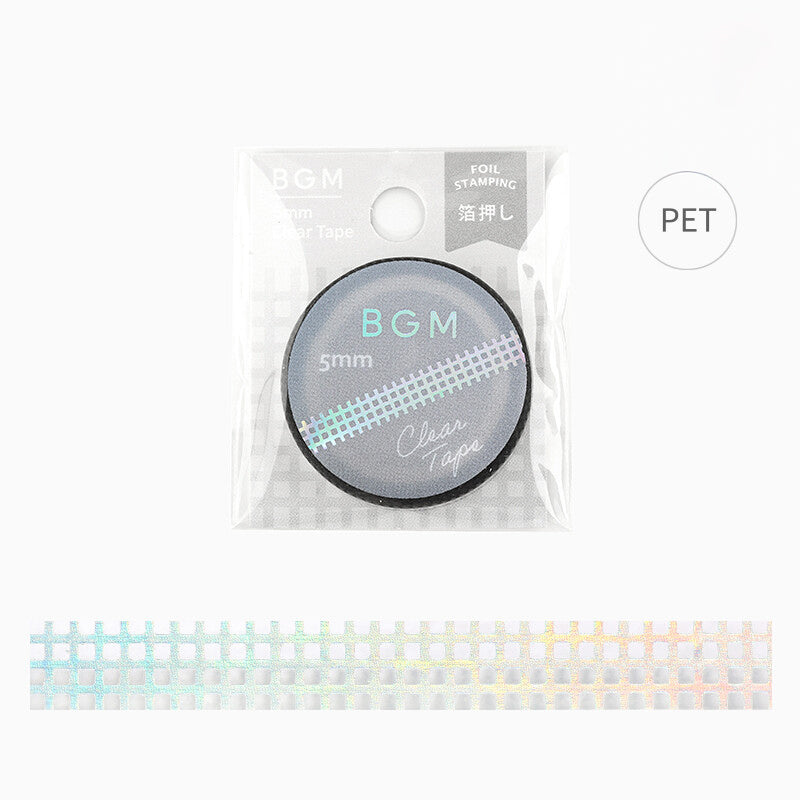 Clear Tape BGM - Check - 5mm x 5m
