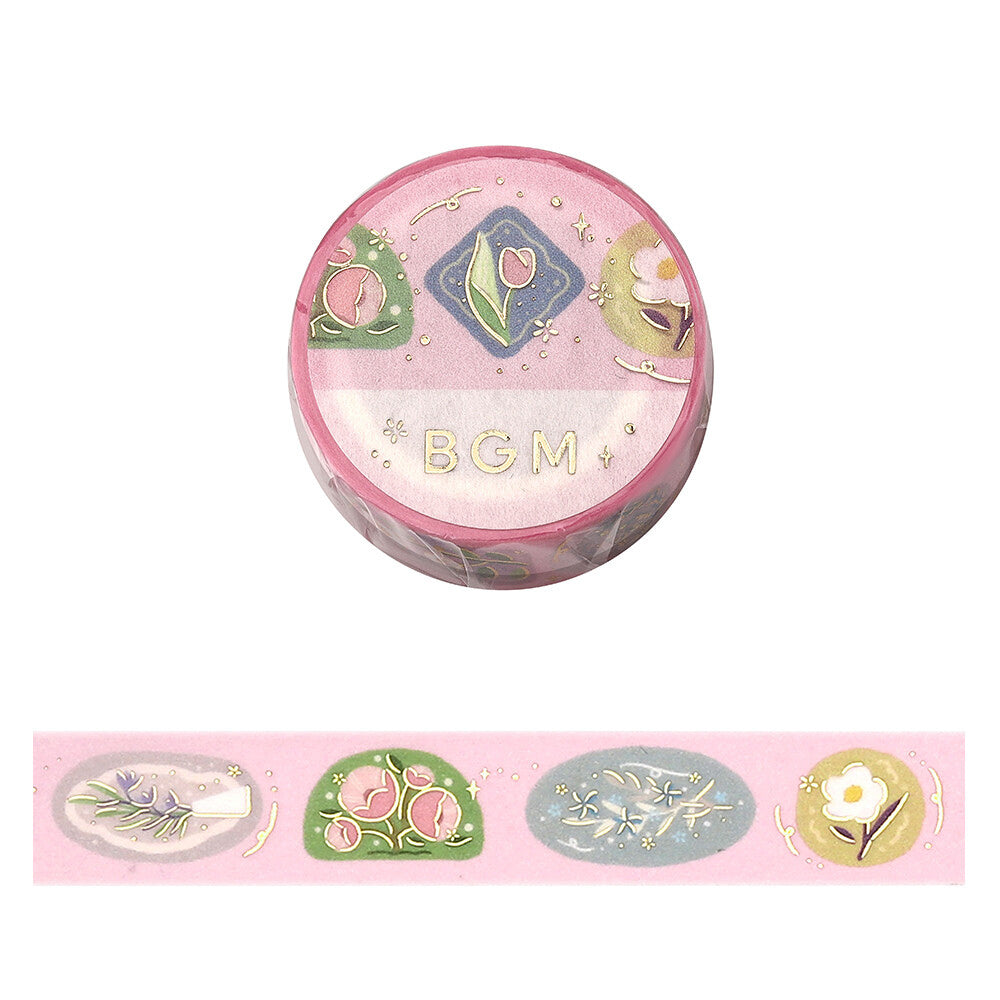 Washi Tape BGM - Flower Brooch - 15mm x 5m