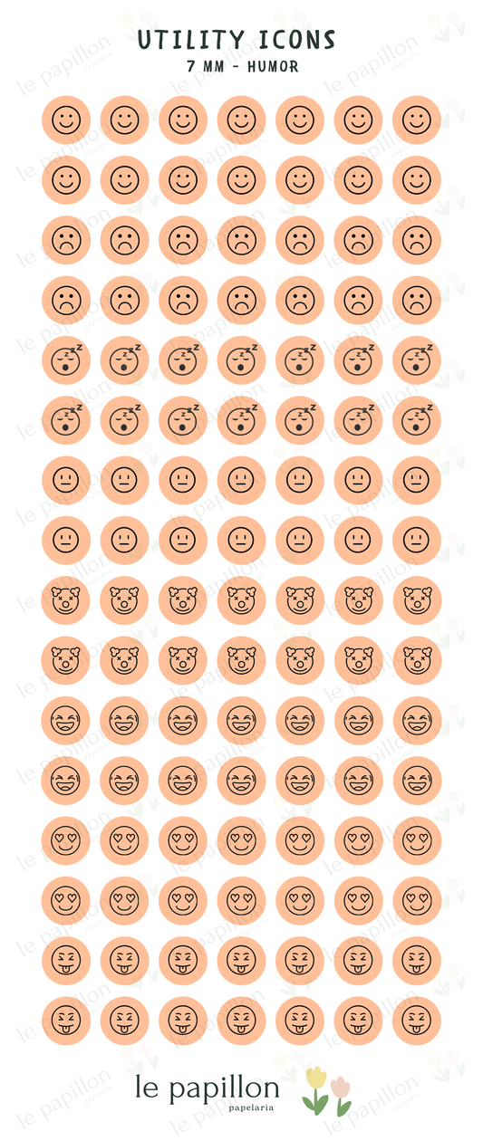 Cartela Utility Icons 7mm - Humor