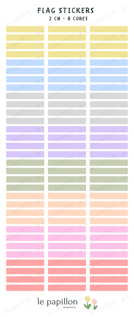 Cartela Flag Stickers - 8 cores