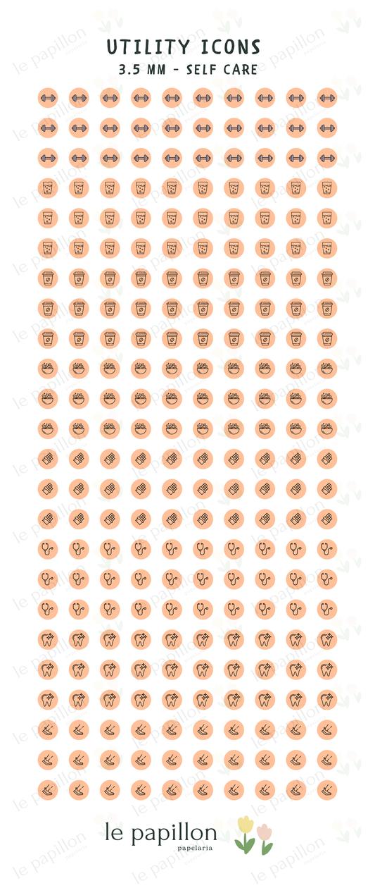 Cartela Utility Icons 3.5mm - Self Care