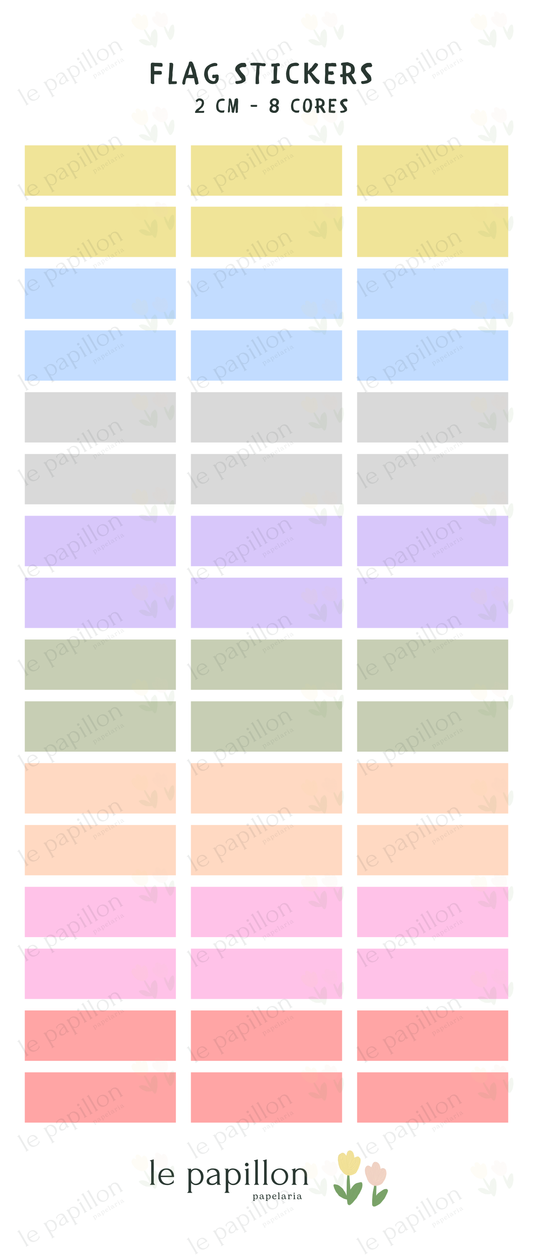 Cartela Flag Stickers - 8 cores