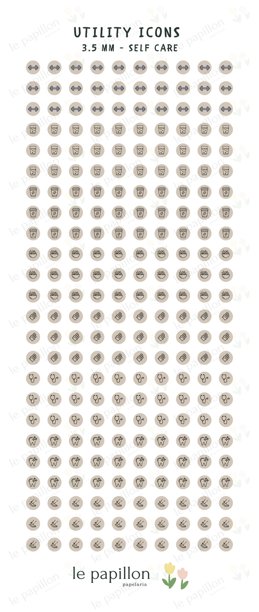 Cartela Utility Icons 3.5mm - Self Care