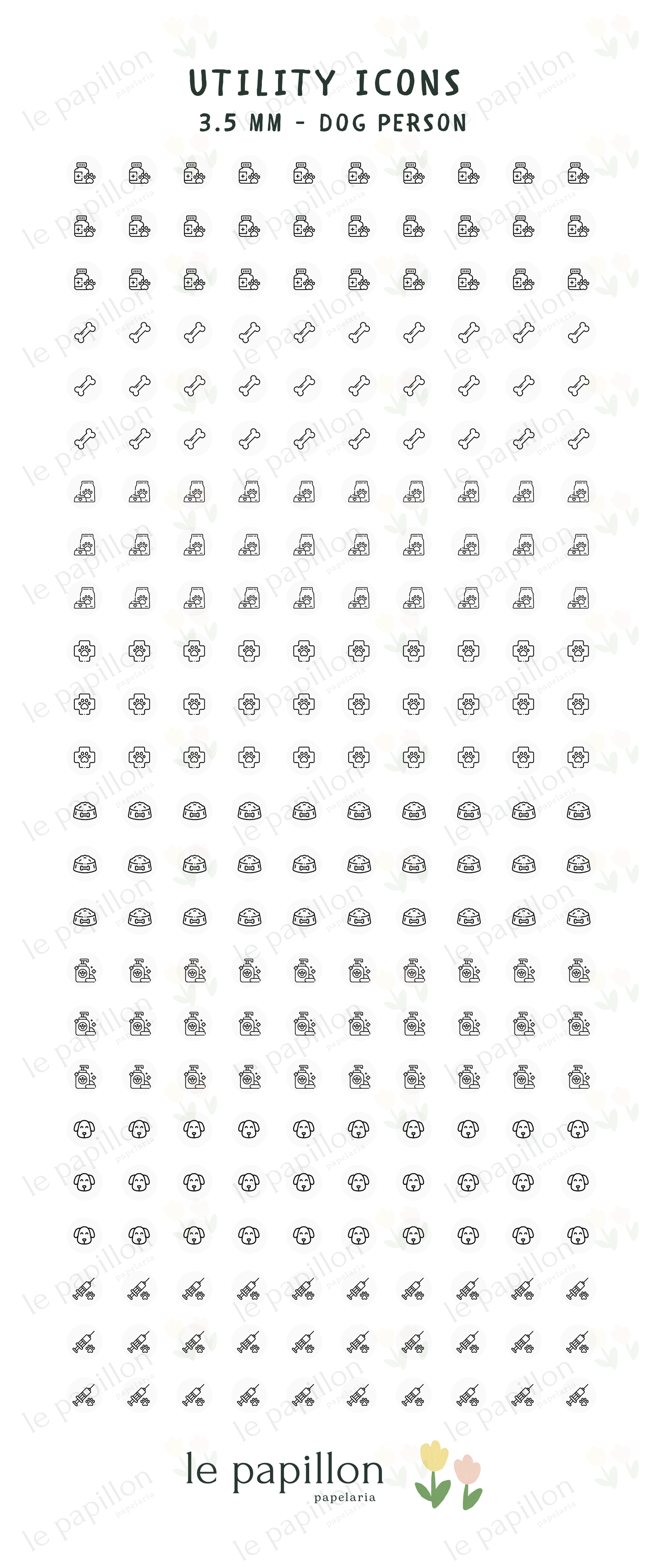 Cartela Utility Icons 3.5mm - Dog Person