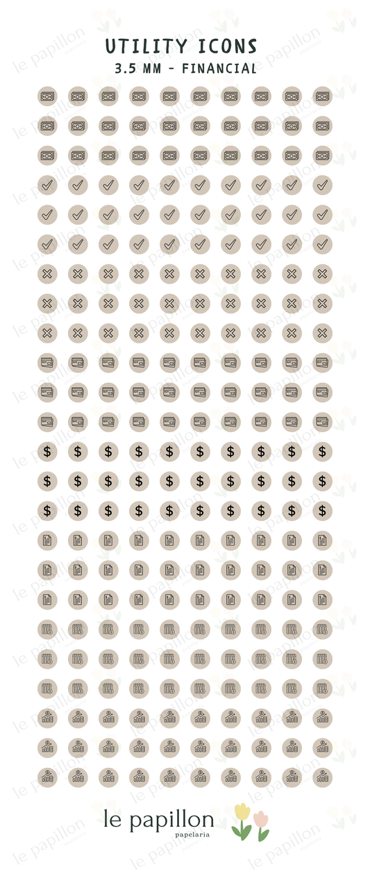 Cartela Utility Icons 3.5mm - Financial