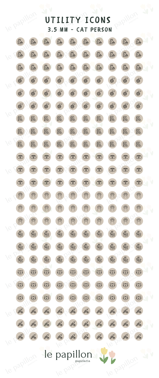 Cartela Utility Icons 3.5mm - Cat Person