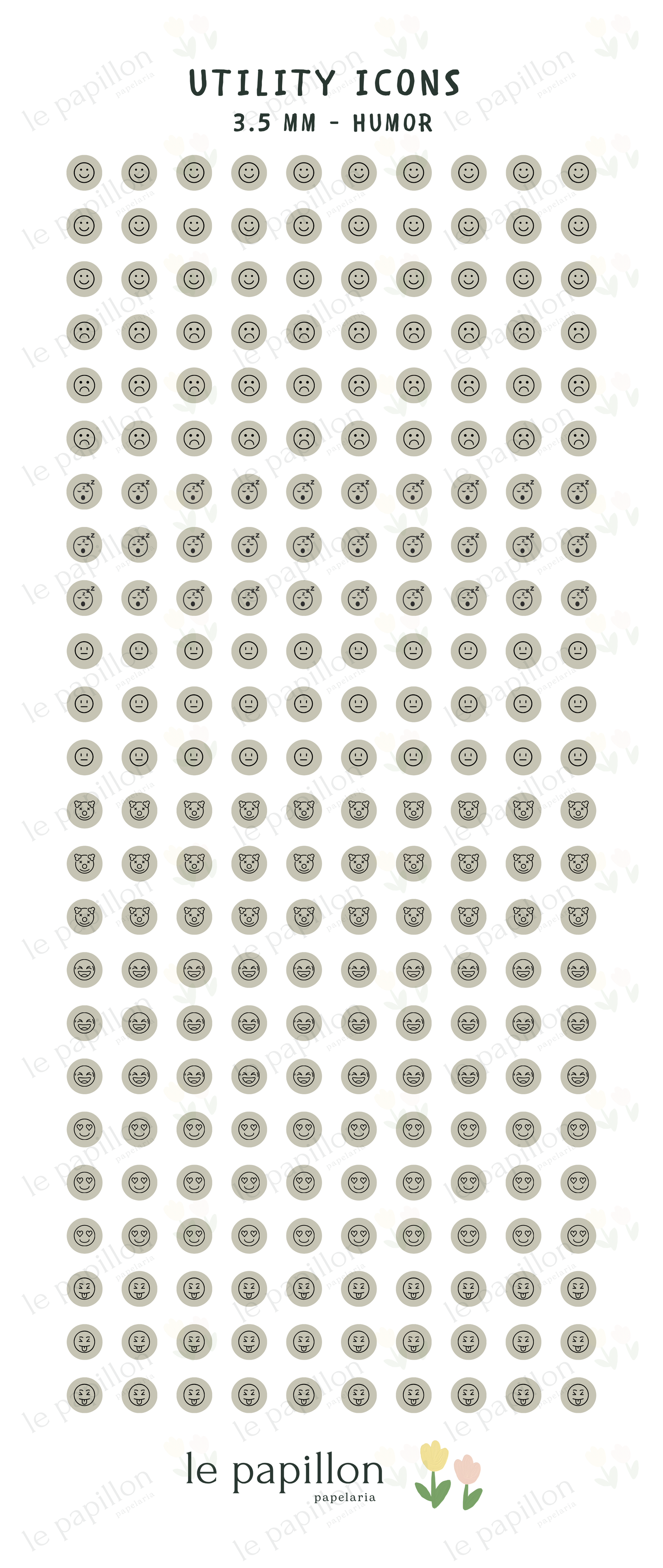 Cartela Utility Icons 3.5mm - Humor