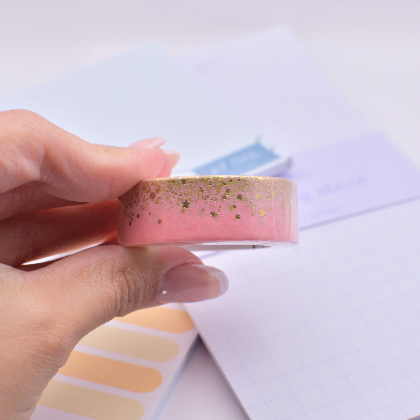 Amostra de Washi Tape - Simply Gilded 15 mm - Pink Stardust