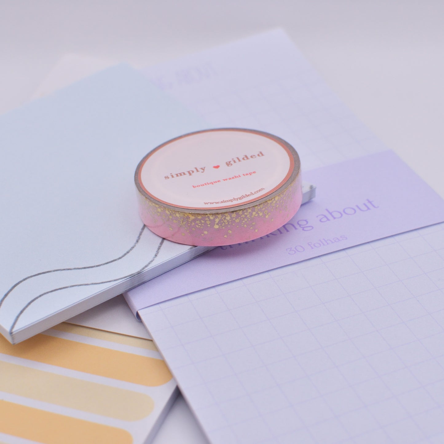 Amostra de Washi Tape - Simply Gilded 10 mm - Pink Stardust