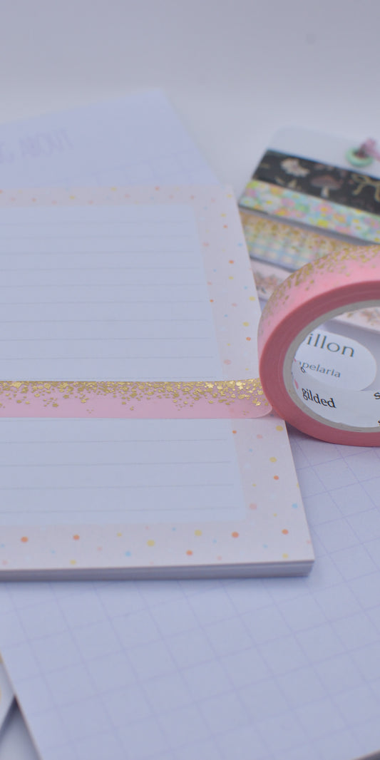 Amostra de Washi Tape - Simply Gilded 10 mm - Pink Stardust