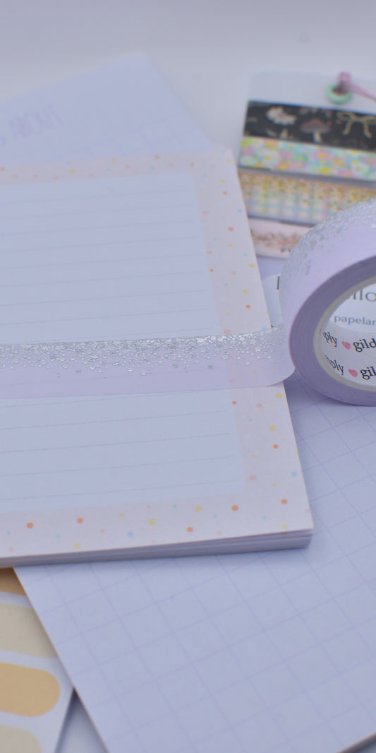 Amostra de Washi Tape - Simply Gilded 15 mm - Lavender Lullaby Stardust