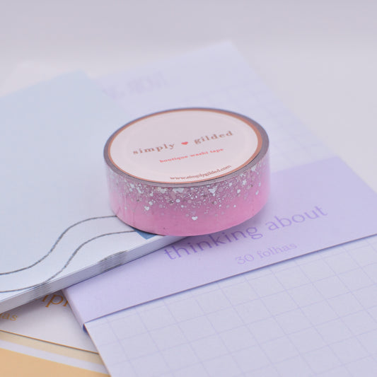 Amostra de Washi Tape - Simply Gilded 15 mm - Strawberry Milk Stardust